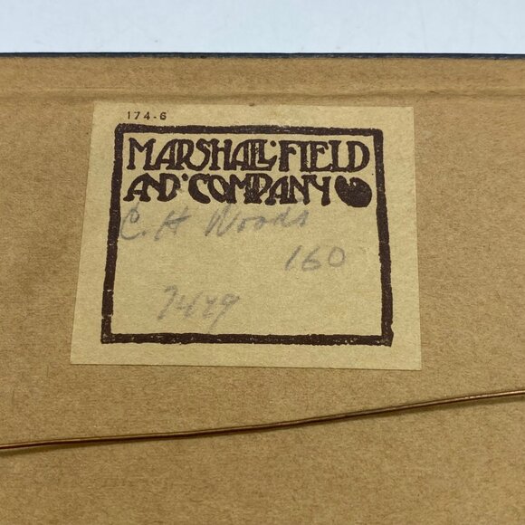 Vtg Marshall Field & Company Framed Horse-Drawn Carriage Silhouette Art Signed - Picture 4 of 6